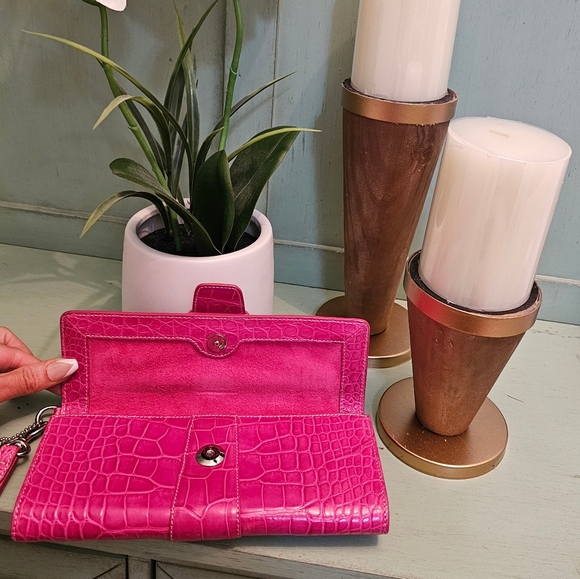 Vintage Coach Soho Genuine American Alligator Bag Clutch Wristlet 8940 (Pink) - Picture 9 of 14